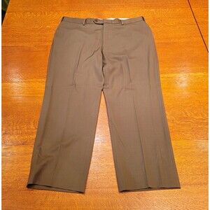 Brooks Brothers 1818 Madison Wool Dress Pants Olive Green Flat Front 40x30